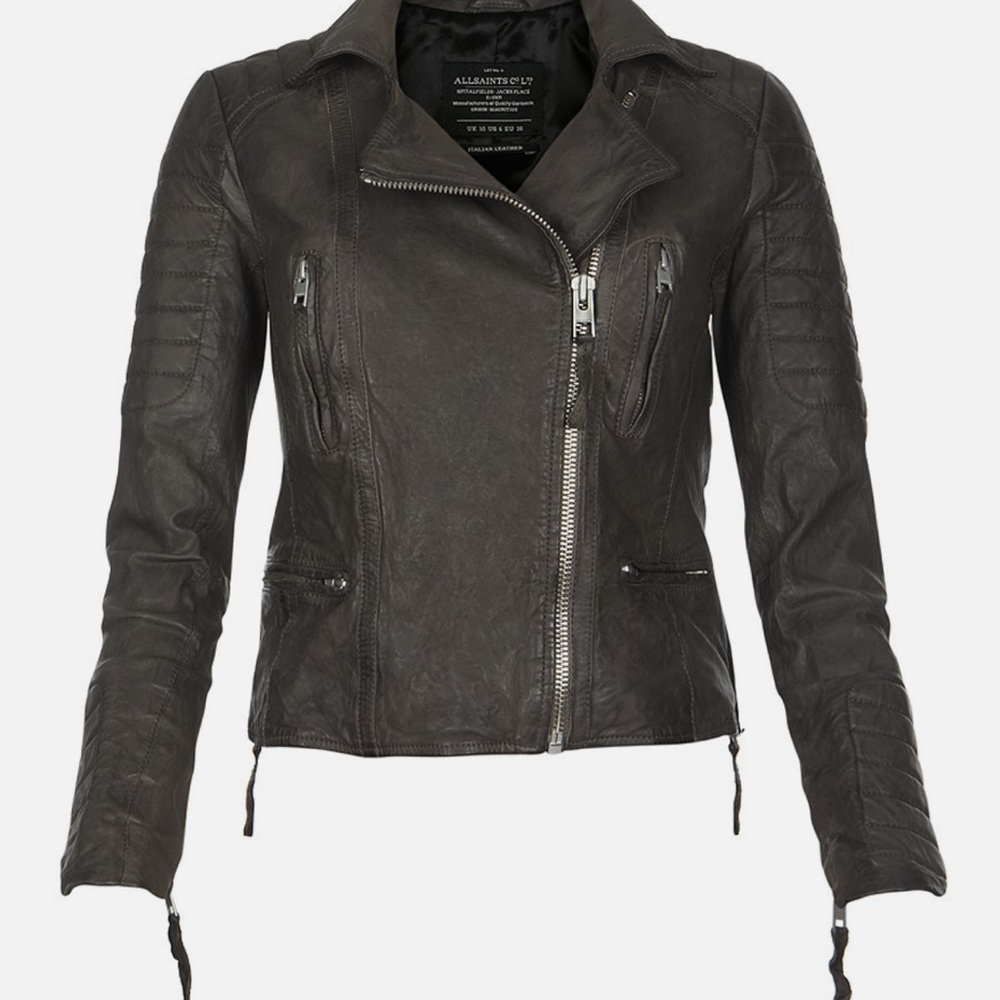 All Saints Italian Lambskin Leather Jacket